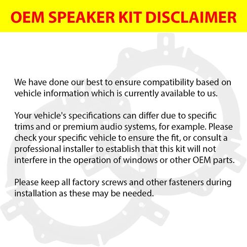 مكبرات صوت KICKER مقاس 6.5 بوصة لمجموعة ترقية Toyota Corolla 2003-2019 - زوج من سلسلة KS مع محولات وحزام، مكبر صوت محوري 6 1/2 للباب الأمامي KSC6504، 51KSC6504 in Kuwait