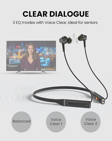 Avantree Aura Loop Dual - سماعات أذن تلفزيون Auracast اللاسلكية من الجيل التالي، تتضمن زوجين للاستماع المشترك، 3 أوضاع EQ مع صوت واضح لكبار السن وضعاف السمع، تدعم اتصال واحد إلى عدة in Kuwait