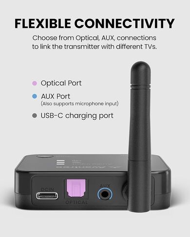Avantree Aura Loop Dual - سماعات أذن تلفزيون Auracast اللاسلكية من الجيل التالي، تتضمن زوجين للاستماع المشترك، 3 أوضاع EQ مع صوت واضح لكبار السن وضعاف السمع، تدعم اتصال واحد إلى عدة in Kuwait