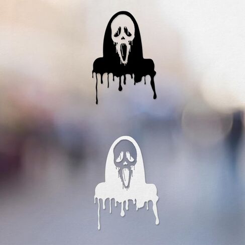 (2 Pcs, 3.5'' x 6.8'', 1 Black, 1 White) â€“ No Background â€“ Durable and Waterproof of Ghostface, Scream Car Decal, Horror Movie Sticker Decal for Laptops, Water Bottles, Cars, Trucks, Wall Ideal Gi in Saudi Arabia