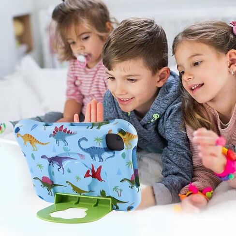 جراب Dinosaur REVVL Tab 2 5G 2025 مقاس 10.1 بوصة للأطفال الأولاد خفيف الوزن من مادة EVA مناسب للأطفال مع مقبض ومسند للأطفال وغطاء كامل مقاوم للصدمات هدية للأولاد (KL) in Kuwait