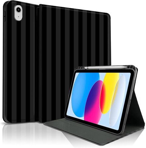TopPerfekt Case for iPad 11th (A16) 11-inch 2025 / 10th Generation 10.9-inch 2022, Striped Cute Girly Collegiate Style Case with Pencil Holder for Kids, Boys, Girls, Anti-Slip, Anti-Shock - Blue in Saudi Arabia