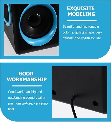 Veemoon Mini USB 2.0 Mini Speaker for Laptop and Desktop Computer, Compact Surround Sound Box with Dc 5v Power, Home Office Computer Speaker for Audio Playback in Saudi Arabia