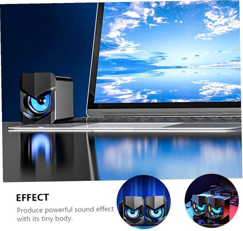 مكبرات صوت كمبيوتر صغيرة تعمل بمنفذ USB من Homoyoyo مع مضخم صوت، نظام صوت كمبيوتر محمول صغير الحجم للاستخدام المكتبي والمنزلي، مكبرات صوت متعددة الوسائط سلكية USB سوداء متوافقة مع أجهزة الكمبيوتر in Saudi Arabia