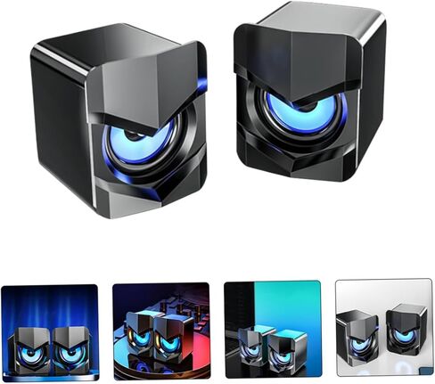 مكبرات صوت كمبيوتر صغيرة تعمل بمنفذ USB من Homoyoyo مع مضخم صوت، نظام صوت كمبيوتر محمول صغير الحجم للاستخدام المكتبي والمنزلي، مكبرات صوت متعددة الوسائط سلكية USB سوداء متوافقة مع أجهزة الكمبيوتر in Saudi Arabia