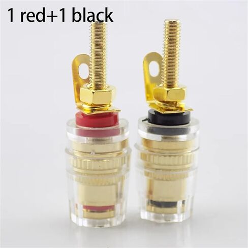 4MM RED Black Banana Socket Jack Connector red Black Thread Medium Amplifier Speaker Spade Terminal Binding Post Audio(D 1 red 1black) in Saudi Arabia