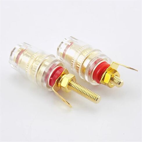 4MM RED Black Banana Socket Jack Connector red Black Thread Medium Amplifier Speaker Spade Terminal Binding Post Audio(D 1 red 1black) in Saudi Arabia