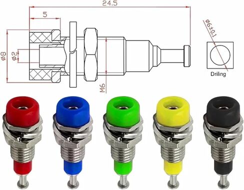 20pcs 2mm Banana Socket Nut Binding Post Banana Jack Electrical Connector Terminal Test Hole(20 Blue) in Saudi Arabia