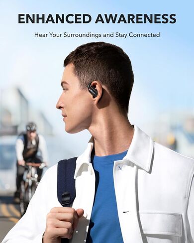 Soundcore by Anker V30i Open-Ear Headphones, Ultra-Comfort, Lightweight Design, Snug Fit, Ergonomic Ear Hooks, Robust Bass, 36H Playtime, Bluetooth 5.3, App Control, Clear Calls (Renewed) in Saudi Arabia