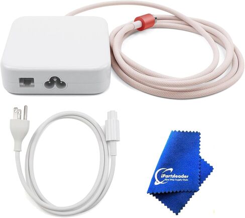 143w Power Adapter w/Ethernet A2290 for iMac (24 inch M1/M3/M4) A2280 A2439 A2438 A2873 A2874 A3137 A3247 US Power Cord Cable 923-05141 661-18536 661-46765 (Silver w/Ethernet) in Kuwait