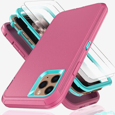 حافظة لهاتف iPhone 7 Plus، حافظة iPhone 8 Plus مع طبقة مقاومة للانفجار [عبوة من قطعتين]، غطاء صلب مقاوم للصدمات من مادة TPU 3 في 1 مقاوم للصدمات لهاتف iPhone 7 Plus، iPhone 8 Plus، أسود in Kuwait