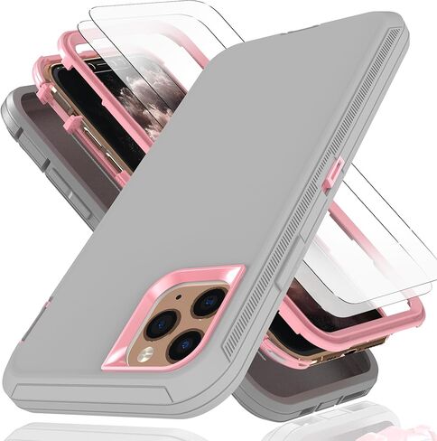 حافظة لهاتف iPhone 7 Plus، حافظة iPhone 8 Plus مع طبقة مقاومة للانفجار [عبوة من قطعتين]، غطاء صلب مقاوم للصدمات من مادة TPU 3 في 1 مقاوم للصدمات لهاتف iPhone 7 Plus، iPhone 8 Plus، أسود in Kuwait