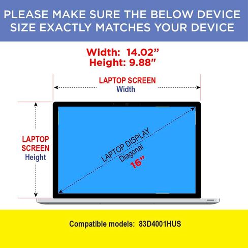 واقي شاشة غير لامع مضاد للوهج لجهاز Lenovo IdeaPad Pro 5i شاشة لمس 16 بوصة Intel Evo Platform Laptop 83D4001HUS 2 PACK in Saudi Arabia