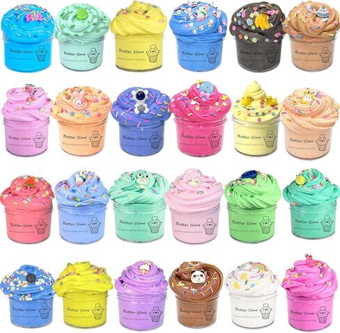 Kids Party Favors Slime Putty, 24 Pack Galaxy Slime Bulk, Crystal Slime for Goodie Bag, Stress Relief Toys, Tactile and Visual Stimulation, Christmas Stocking Stuffers for Girls and Boys in Kuwait
