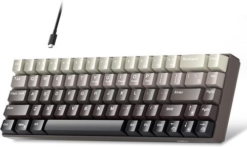 MageGee Portable 60% Mechanical Gaming Keyboard, Red Switch, PBT Pudding Keycaps RGB Backlit Compact 68 Keys Mini Wired Office Keyboard for Windows Laptop PC - White in Saudi Arabia