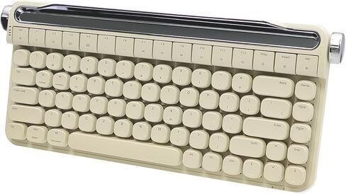 ACTTO Retro Typewriter Keyboard with Stand, Bluetooth & Wired, Hot-Swappable Blue Switches, Multi-Device Compatible for Android/Windows/iOS, ABS+PBT Keycaps, Navy Blue (Ivory Butter Color) in Saudi Arabia