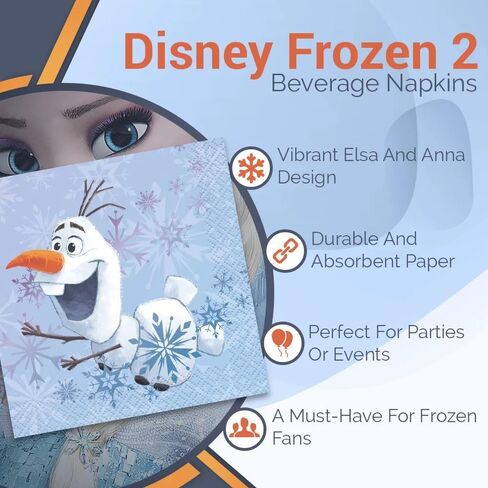 مناديل ورقية للمشروبات فروزن من يونيك - 16 قطعة، متعددة الألوان، مقاس واحد in Kuwait