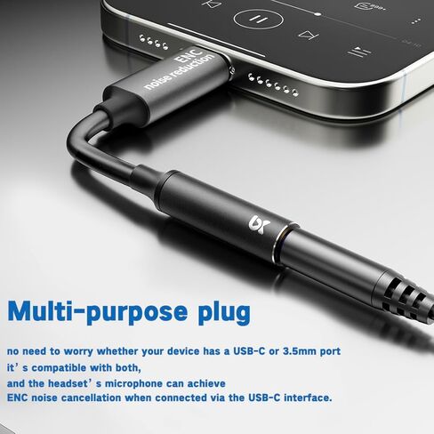 سماعات رأس سلكية مع خاصية إلغاء ضوضاء المكالمات - صوت جهير استريو، مكالمات واضحة وبدون ضوضاء، سماعات أذن مريحة عازلة للضوضاء مع قابس متعدد الوظائف، سماعات أذن سلكية مع ميكروفون إلغاء الضوضاء ENC in Kuwait