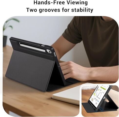 CoBak Case for Samsung Galaxy Tab S10 Lite / S10 FE / S9 FE 10.9 Inch, Protective Smart Auto Wake/Sleep Cover with Anti-Slip Multi-Angle Stand and S Pen Holder, Black in Saudi Arabia