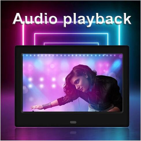 7-Inch Smart Digital Picture Frame, 720P Hd Led Display, Mp3/Mp4 Music & Video Playback, Remote Control, White in Saudi Arabia