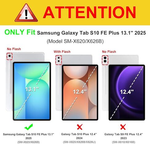 حافظة لوحة مفاتيح لجهاز Samsung Galaxy Tab S10 FE+ Plus مقاس 13.1 بوصة موديل 2025 (SM-X620/X626)، لوحة لمس ذكية، لوحة مفاتيح بلوتوث قابلة للفصل، غطاء حامل رفيع من البولي يوريثان مع حامل قلم S in Kuwait