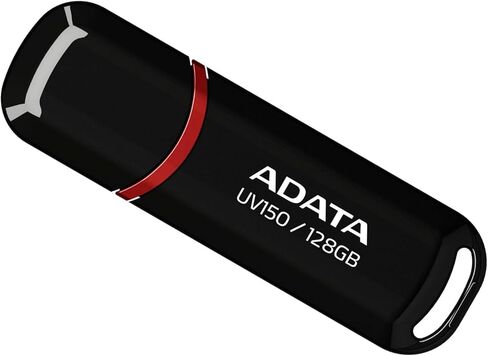 ADATA UV150 128GB USB 3.0 Snap-on Cap Flash Drive, Black (AUV150-128G-RBK) in Kuwait