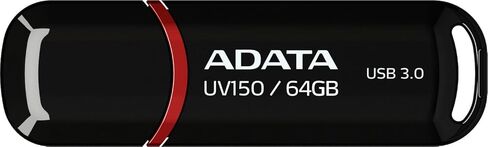 ADATA UV150 128GB USB 3.0 Snap-on Cap Flash Drive, Black (AUV150-128G-RBK) in Kuwait
