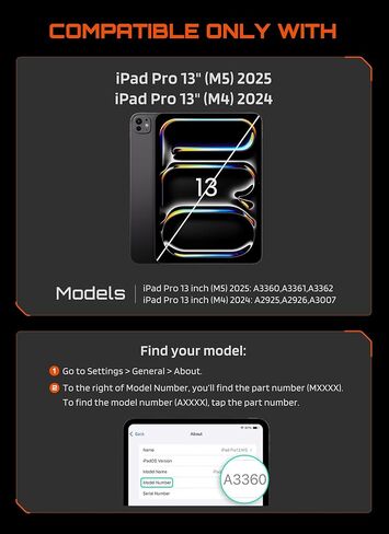 SUPCASE for iPad Pro 13 Inch Case (M5/M4) 2025/2024 with Pencil Holder, [Adjustable Stand] [Detachable Back Cover] [Auto Wake/Sleep] Rugged Magnetic Protective Case with 6 Viewing Angles, Black in Kuwait