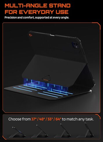SUPCASE for iPad Pro 13 Inch Case (M5/M4) 2025/2024 with Pencil Holder, [Adjustable Stand] [Detachable Back Cover] [Auto Wake/Sleep] Rugged Magnetic Protective Case with 6 Viewing Angles, Black in Kuwait