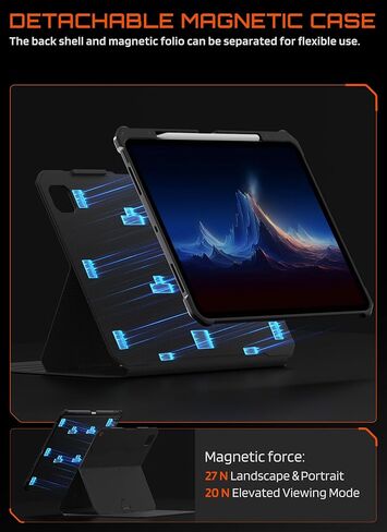 SUPCASE for iPad Pro 13 Inch Case (M5/M4) 2025/2024 with Pencil Holder, [Adjustable Stand] [Detachable Back Cover] [Auto Wake/Sleep] Rugged Magnetic Protective Case with 6 Viewing Angles, Black in Kuwait