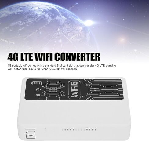 4G LTE WiFi Mobile Hotspot, 10 Connected Devices, Multiple Networks, Portable Internet for Campers, Motorhomes and Travels, WiFi6 2.4GHz Portable Hotspot 300Mbps WiFi Router (White) in Kuwait