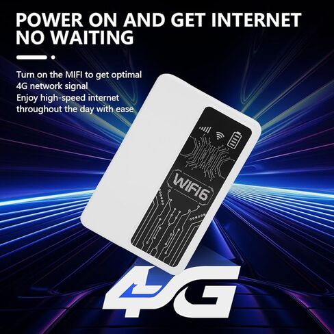 4G LTE WiFi Mobile Hotspot, 10 Connected Devices, Multiple Networks, Portable Internet for Campers, Motorhomes and Travels, WiFi6 2.4GHz Portable Hotspot 300Mbps WiFi Router (White) in Kuwait
