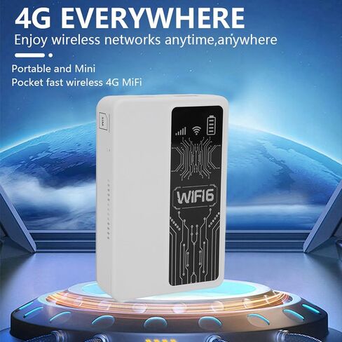 4G LTE WiFi Mobile Hotspot, 10 Connected Devices, Multiple Networks, Portable Internet for Campers, Motorhomes and Travels, WiFi6 2.4GHz Portable Hotspot 300Mbps WiFi Router (White) in Kuwait