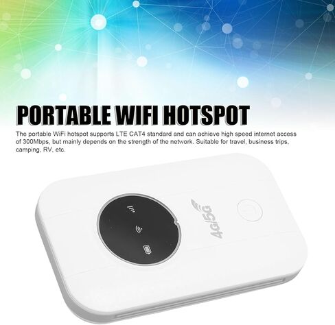 جهاز نقطة اتصال واي فاي محمول من VBESTLIFE، 4G 5G LTE Cat5 300Mbps WiFi نقطة اتصال متنقلة، راوتر سفر لبطاقة SIM للجيب يدعم ما يصل إلى 10 مستخدمين in Saudi Arabia