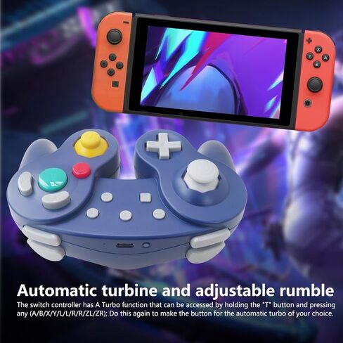KEQISIQI Purple Multi-Platform Wireless Controller for Nintendo Switch/P-C/S-team - Game-cube Pro Style, 6-Axis Gyro, Turbo, Auto Fire, One-Button Wake in Kuwait