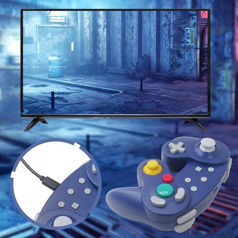 KEQISIQI Purple Multi-Platform Wireless Controller for Nintendo Switch/P-C/S-team - Game-cube Pro Style, 6-Axis Gyro, Turbo, Auto Fire, One-Button Wake in Kuwait
