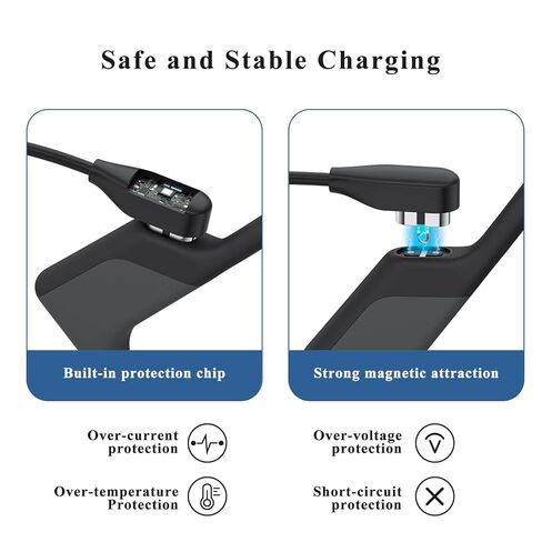 كابل شحن Meliya لسماعات Shokz OpenRun Pro، OpenRun Mini، OpenComm & Aftershokz كابل شاحن Aeropex AS800، USB C + USB سلك شاحن مغناطيسي (2 قدم/60 سم) in Kuwait