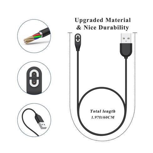 كابل شحن Meliya لسماعات Shokz OpenRun Pro، OpenRun Mini، OpenComm & Aftershokz كابل شاحن Aeropex AS800، USB C + USB سلك شاحن مغناطيسي (2 قدم/60 سم) in Kuwait
