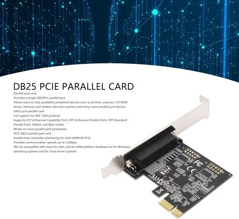 aqxreight 1 Port PCI Express Parallel Card IEEE 1284 DB25 Pcie Parallel Card ECP Mode Desktop Expansion LPT Controller للطابعات ومستخدمي سطح المكتب للمعدات، PCI واحد بالكامل in Saudi Arabia