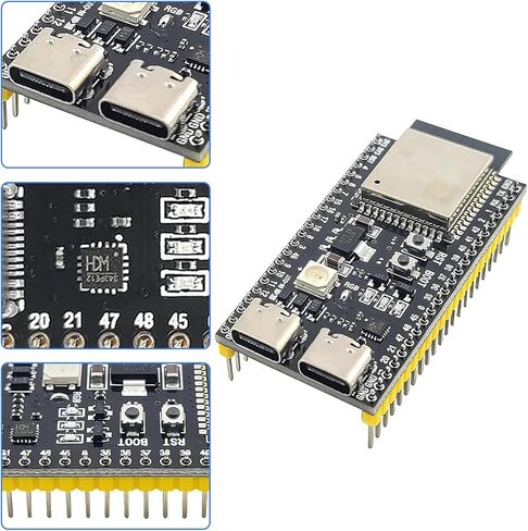 3 قطع لوحة تطوير ESP32 S3، وحدة تحكم دقيقة ثنائية النواة N16R8، مع 44 دبابيس GPIO ملحومة مسبقًا، ورقاقة CH343P، ومنافذ مزدوجة من النوع C، وواي فاي 2.4 جيجا هرتز وبلوتوث 5 ESP32-S3-DevKit لـ Arduino in Kuwait