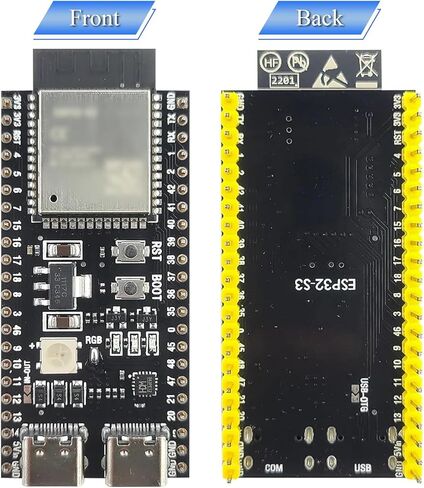 3 قطع لوحة تطوير ESP32 S3، وحدة تحكم دقيقة ثنائية النواة N16R8، مع 44 دبابيس GPIO ملحومة مسبقًا، ورقاقة CH343P، ومنافذ مزدوجة من النوع C، وواي فاي 2.4 جيجا هرتز وبلوتوث 5 ESP32-S3-DevKit لـ Arduino in Kuwait