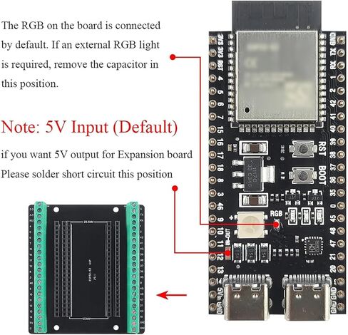 3 قطع لوحة تطوير ESP32 S3، وحدة تحكم دقيقة ثنائية النواة N16R8، مع 44 دبابيس GPIO ملحومة مسبقًا، ورقاقة CH343P، ومنافذ مزدوجة من النوع C، وواي فاي 2.4 جيجا هرتز وبلوتوث 5 ESP32-S3-DevKit لـ Arduino in Kuwait