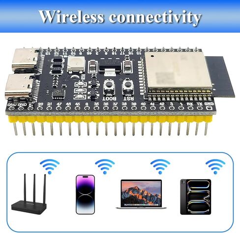 3 قطع لوحة تطوير ESP32 S3، وحدة تحكم دقيقة ثنائية النواة N16R8، مع 44 دبابيس GPIO ملحومة مسبقًا، ورقاقة CH343P، ومنافذ مزدوجة من النوع C، وواي فاي 2.4 جيجا هرتز وبلوتوث 5 ESP32-S3-DevKit لـ Arduino in Kuwait