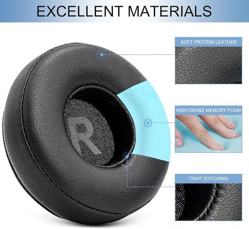 GEVO Ear Pads Replacement for Sony WH-CH500/CH510/CH520,MDR-ZX100/ZX110/ZX110NC/ZX220/XB200/ZX300/ZX330BT,MDR-V100/V150/V200/V250/V300/V400, Protein Leather Earpads Ear Cushions for DR-BT101 (Black) in Saudi Arabia