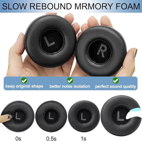 GEVO Ear Pads Replacement for Sony WH-CH500/CH510/CH520,MDR-ZX100/ZX110/ZX110NC/ZX220/XB200/ZX300/ZX330BT,MDR-V100/V150/V200/V250/V300/V400, Protein Leather Earpads Ear Cushions for DR-BT101 (Black) in Saudi Arabia