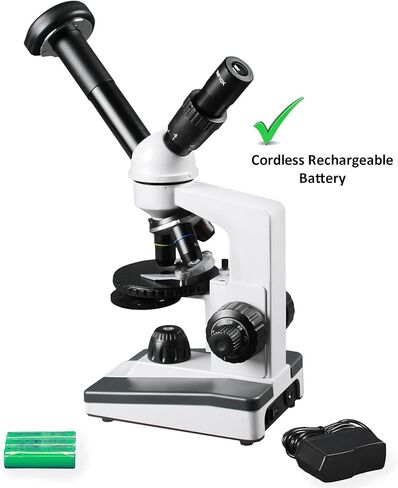 Vision Scientific VME0019-T-LD-DG1.3 Dual View Elementary Compound Microscope, 10x WF & 25x WF Eyepiece, 40x—1000x Magnification, LED Illumination, Gliding Round Stage, 1.3MP Digital Eyepiece Camera in Saudi Arabia