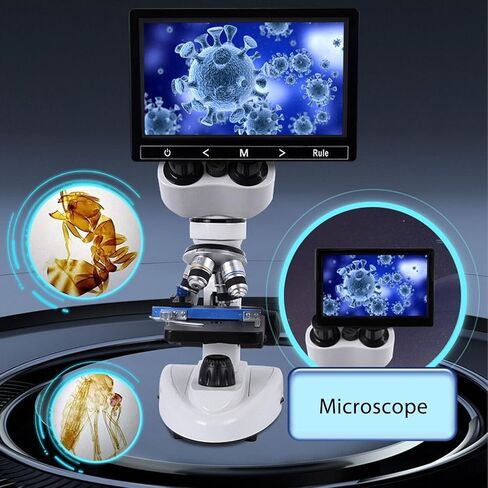 طقم مجهر ثنائي العينين، مجهر WF10X WF50X عدسات صورة واضحة للمختبر (قابس الولايات المتحدة 100 إلى 240 فولت) in Kuwait