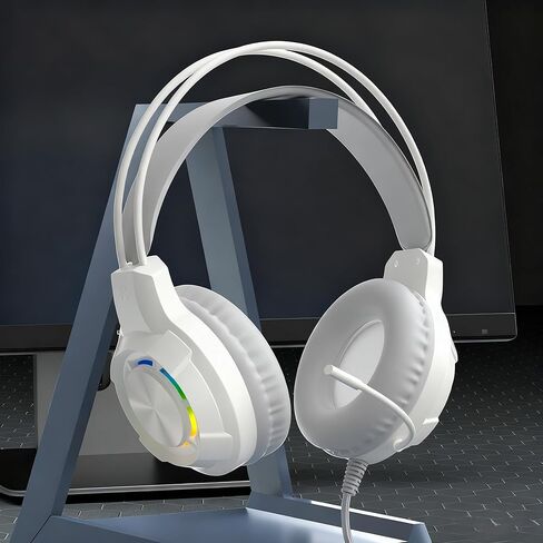 Gaming Headset for PC-Wired Headphones with Microphone-40MM Drivers, RGB, Soft Ear Pads, Enhanced Sound Effects, Noise Cancelling Mic, for PS4, PS5, Mobile Phone, Pad, Switch (Black) in Saudi Arabia