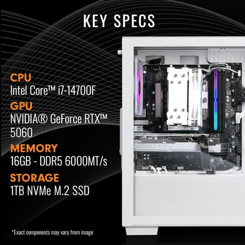 الكمبيوتر المكتبي للألعاب Thermaltake LCGS Versa i560S (Intel Core™ i7-14700F، ذاكرة DDR5 RGB سعة 16 جيجابايت بسرعة 6000MT/s، NVIDIA GeForce® RTX 5060، 1 تيرابايت NVMe M.2، WiFi، Windows 11) H16S-B76S-560-LCS in Saudi Arabia