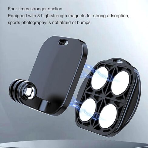 Bewinner Magnetic Neck Holder for Action Camera Phone, Magnetic Neck Mount for Action 4, Silicone POV Video Vlog Action Camera Neck Mount, Necklace with Lanyard Strap in Saudi Arabia